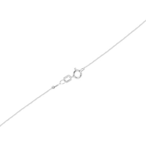 J VS1 Diamond Bezel Set Solitaire Necklace in 14K White Gold (1 CTW) - Picture 3 of 4